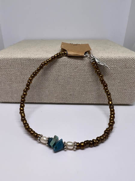 Turquoise Pearl Anklet